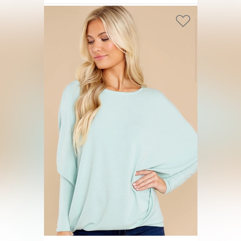 Sea foam long sleeve top